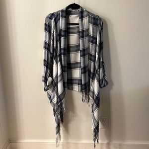 ALTAR'D STATE SMALL PLAID OVERLAY WITH FRINGE.